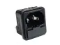 Preview: Power Jack IEC320 / C14 w/ fuseholder, Snap-in, Schurter