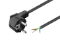 Preview: Netzkabel 2 m Kaltgerätestecker, schwarz - lose Kabelende