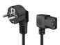 Preview: IEC Cord, 0.5 m, angled, black, (3 x 0.75 mm²)