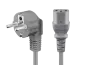 Preview: Netzkabel 2 m Kaltgerätestecker, Grau