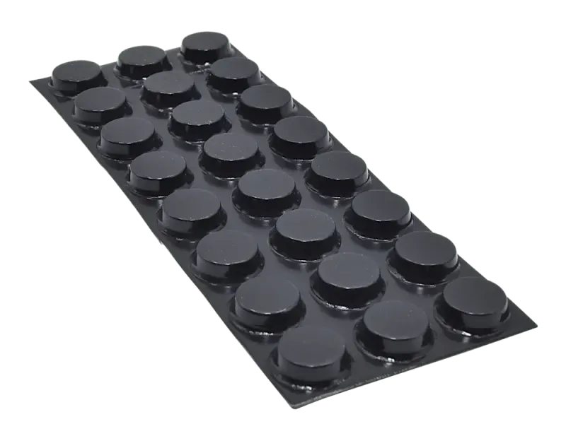 Rubber Feet flat-round, self-adhesive, black - 24 pcs.