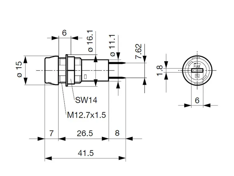 Sicherungshalter 5x20 mm