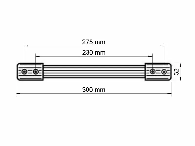 Riemengriff schwarz mit Plastikendkappen