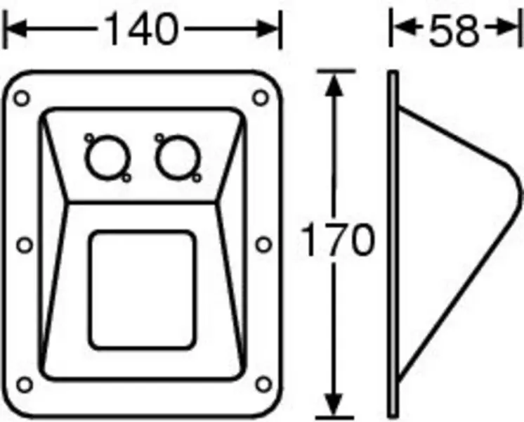 Einbauschale 2x uni. XLR o. 4-polig Speakon