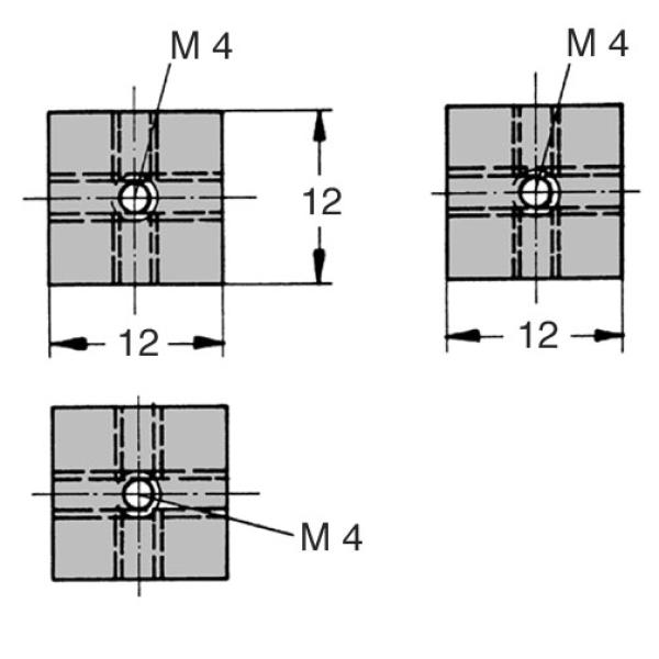 Gewindewürfel 3XM4 / 12x12 mm