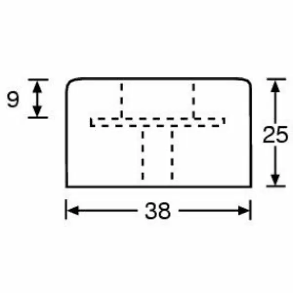 Gummifuß mit Stahl-Halterung 38 x 25 mm