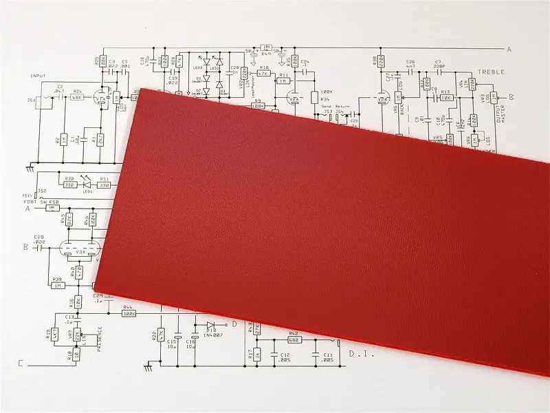 Glasfaser Platte FR4 3 mm / 100 x 500 mm rot