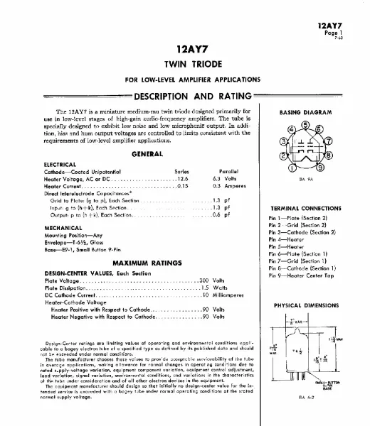 EH 12AY7 / 6072 - V1