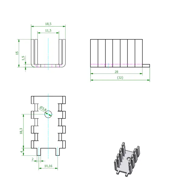 Kühlkörper FK235L2SA 16 K/W