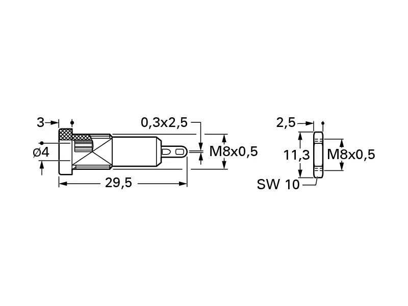 Einbaubuchse 4.0 mm, schwarz