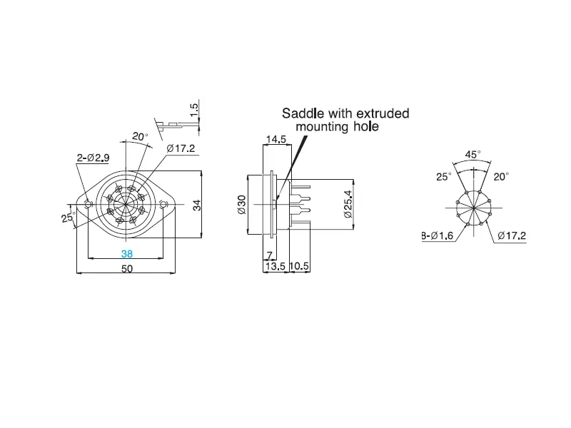 Belton Oktal Sockel VTB8-PTS, PCB, black