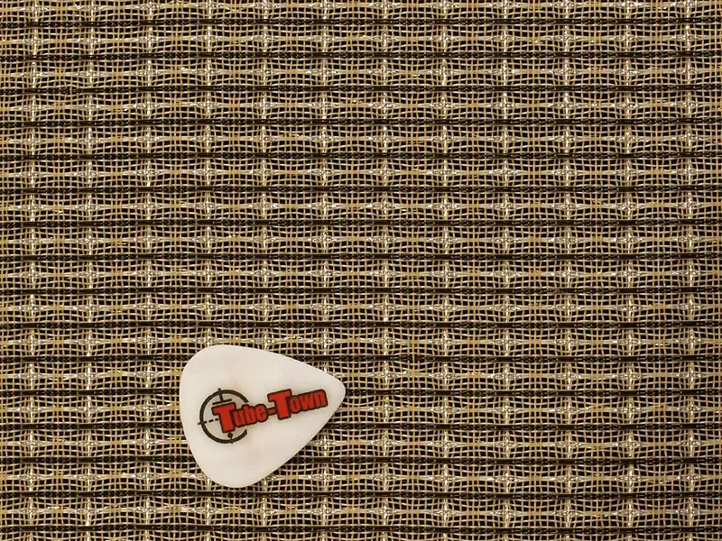 Frontbespannung Fender Schwarz-Weiss-Silber AGED - 90 x 90  cm