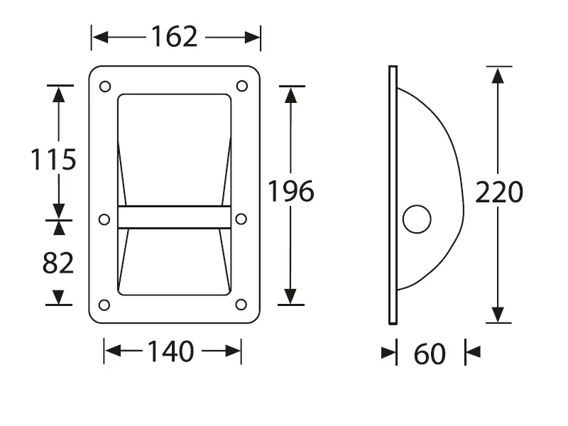 Steel bar handle black, Standard