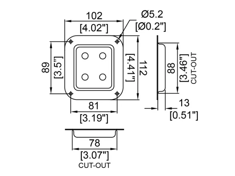 Anschlussterminal für 4 Klinkenbuchsen