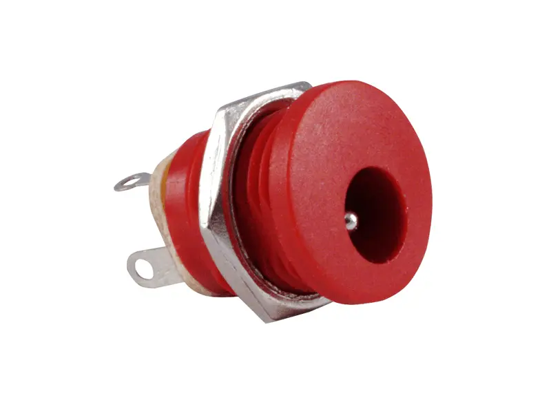 Power supply chassis sockets, for front side mounting, RED