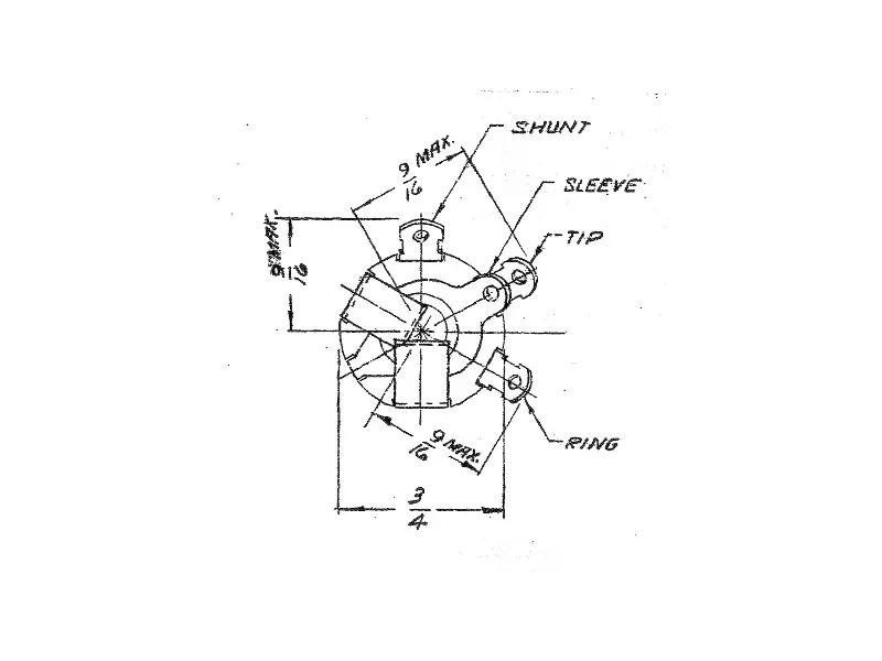 Switchcraft 13B, 6,3 mm Klinkenbuchse Stereo - Tip-Shunt