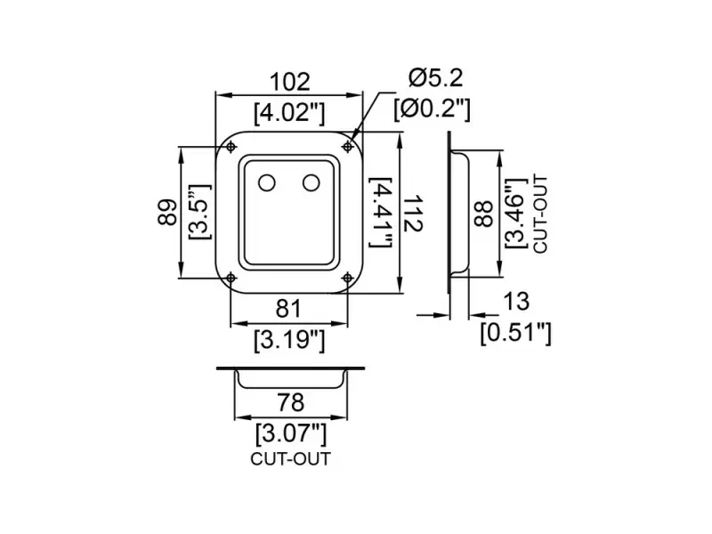 Anschlussterminal für 2 Klinkenbuchsen