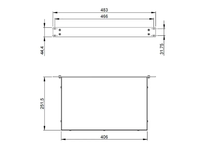 19" housing 3U rackmount, vented