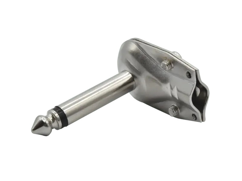 6,3 mm (1/4") Klinkenstecker gewinkelt, mono, flach, silber