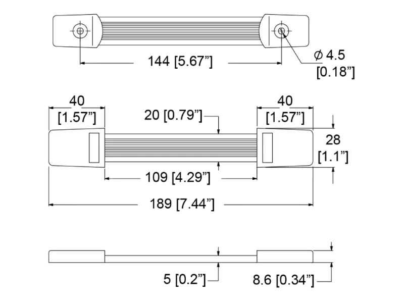 Riemengriff schwarz, klein