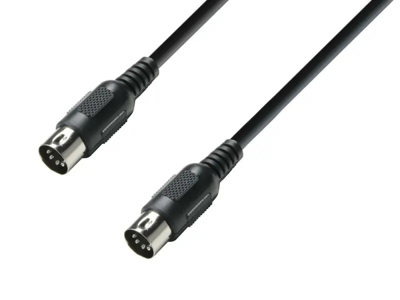 Midi Kabel 3 m, Metallstecker - schwarz