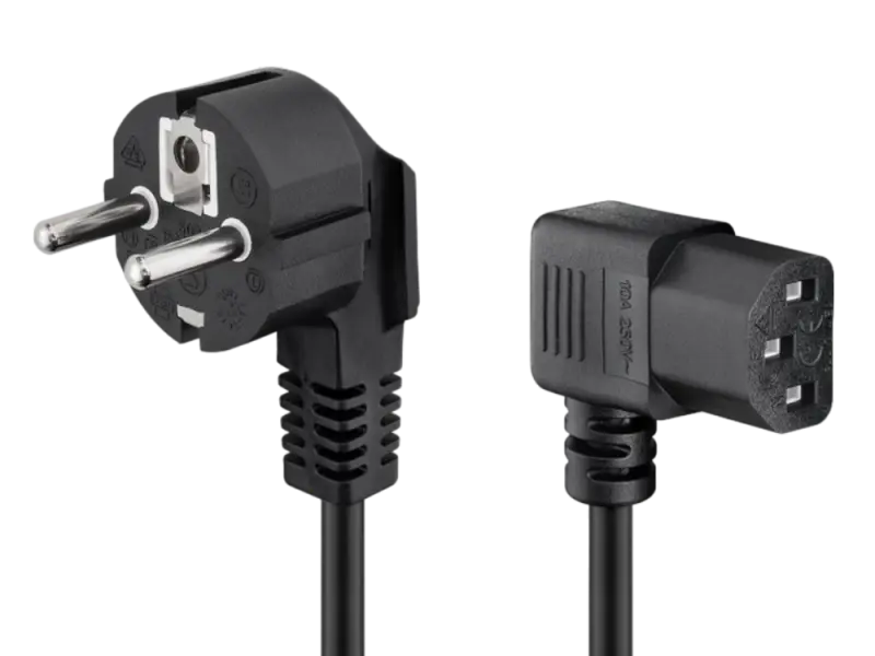 Power Cord 1,8 m, black, angeled