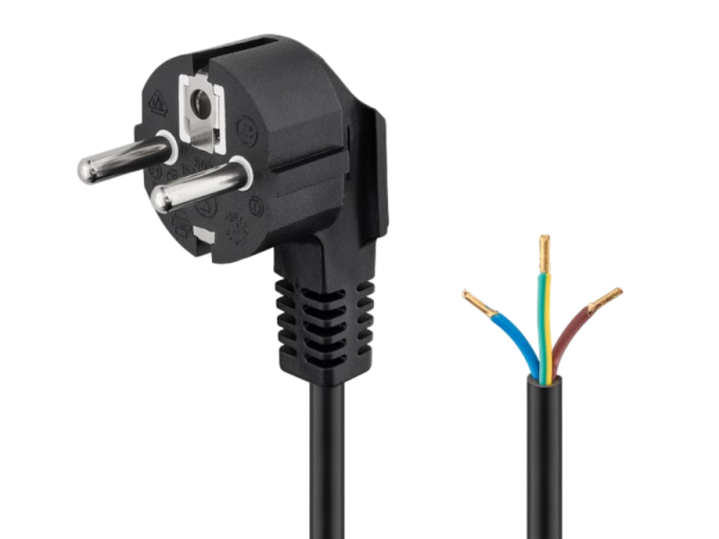 Kaltgeräteanschlusskabel 2 m (3 x 0,75 mm²) schwarz, lose Ende