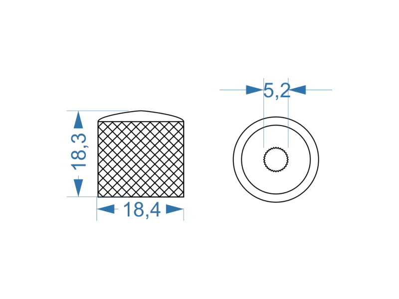 Knopf Metall, Tele-Stil, gold