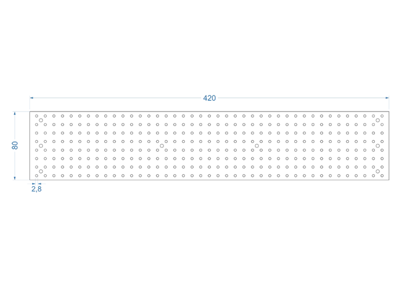 Tube-Town EZ-Board 80 x 460  mm FR4 2 mm, schwarz