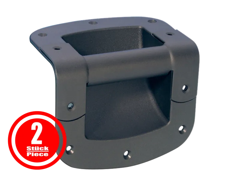 Schalengriff Ecke, stahl, schwarz, mit 12mm Radius, 2er Set