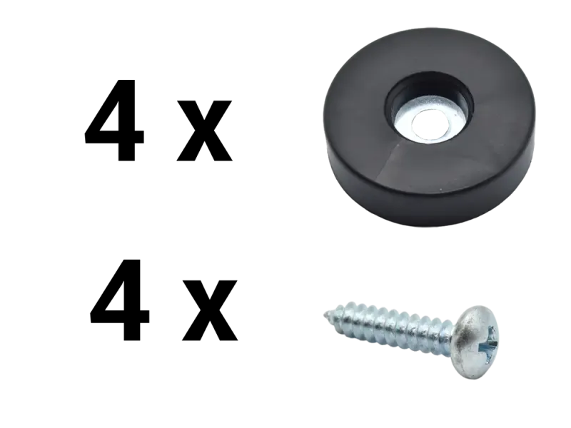 Gummifuß mit Stahl-Halterung 38 x 10 mm - 4 Stück