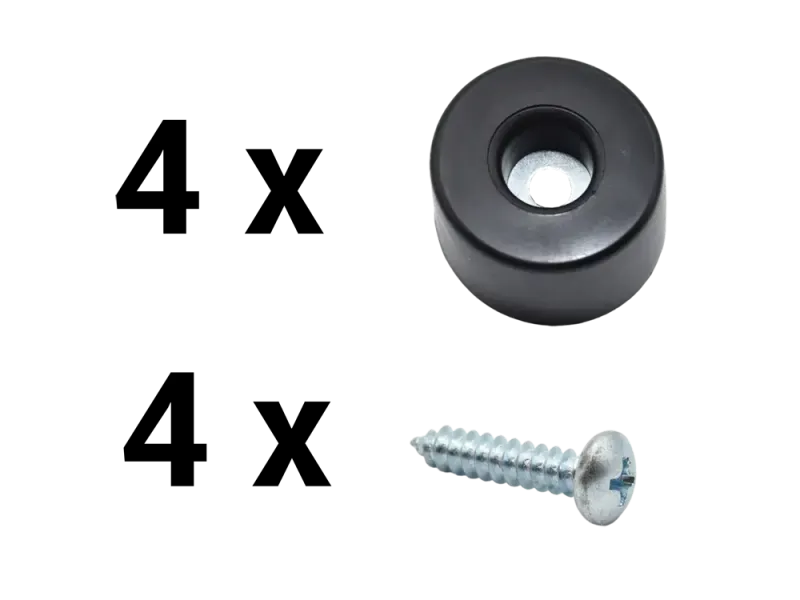 Gummifuß mit Stahl-Halterung 38 x 25 mm - 4 Stück