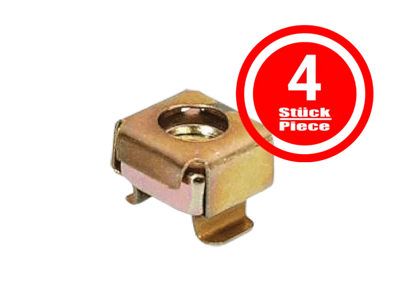 Cagenut (wide slot), M6 - Pack of 4