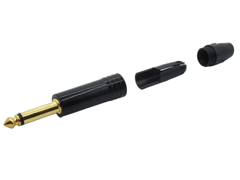 Adam Hall 6,3 mm (1/4") Klinkenstecker, mono, schwarz, vergoldet