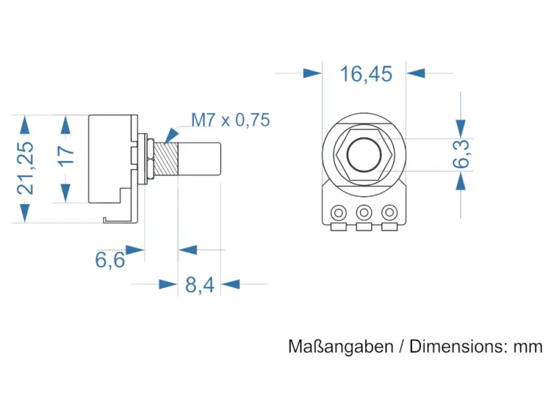 Alpha Potentiometer 10 kOhm linear / 16 mm