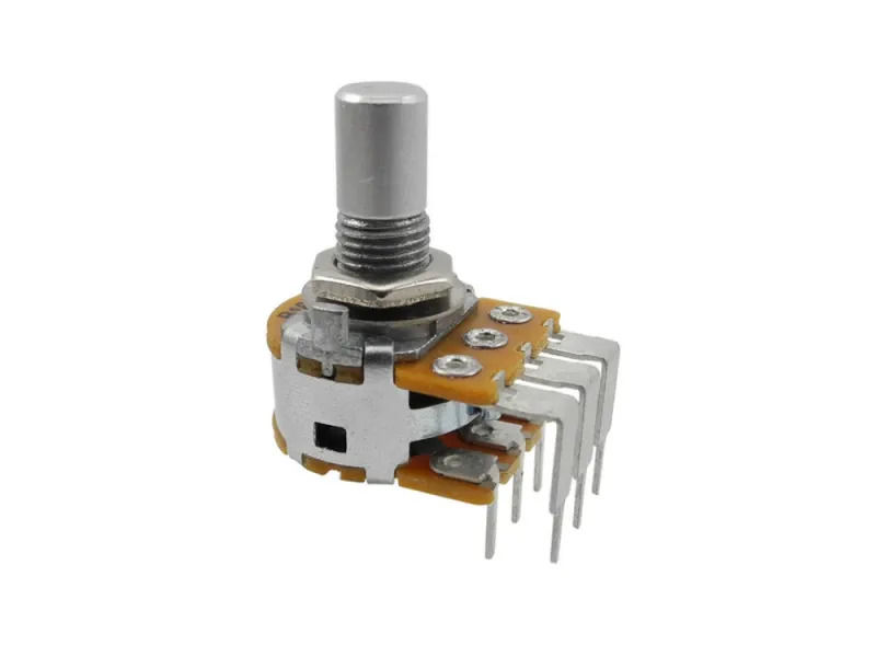 Potentiometer Alpha 16 PCB 500k linear Dual Gang - angled