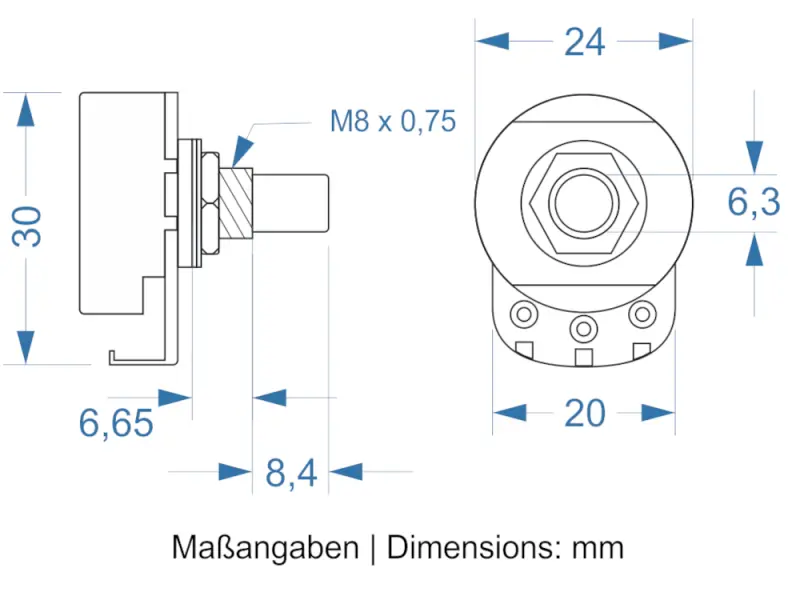 Alpha 1 MOhm log / Audio - 5 Stück