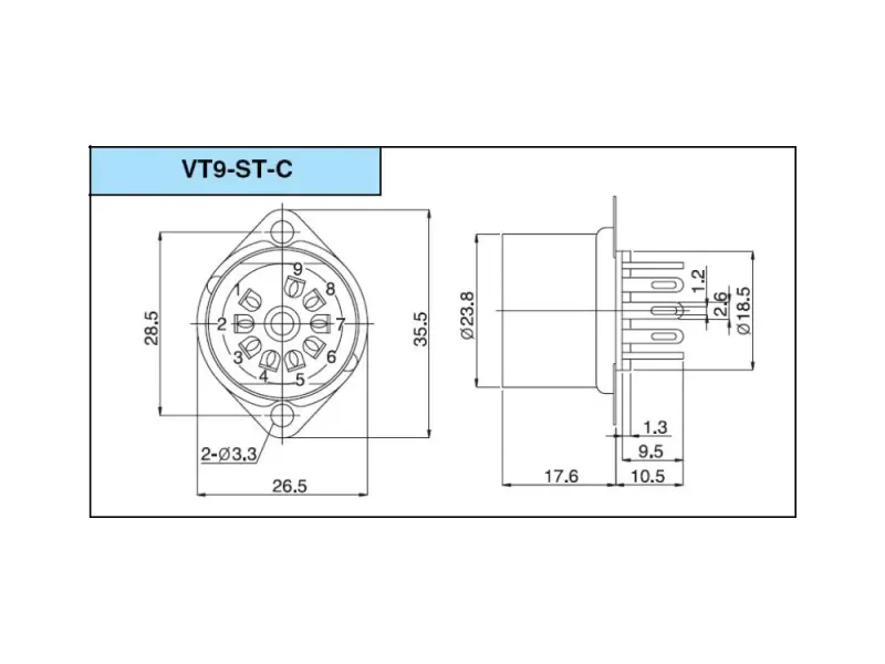 Socket Noval Belton, VT9-ST-C Chassis