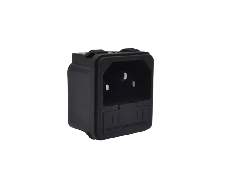 Kaltgeräteeinbaubuchse IEC320 / C14 m. Sicherungshalter, Snap-In