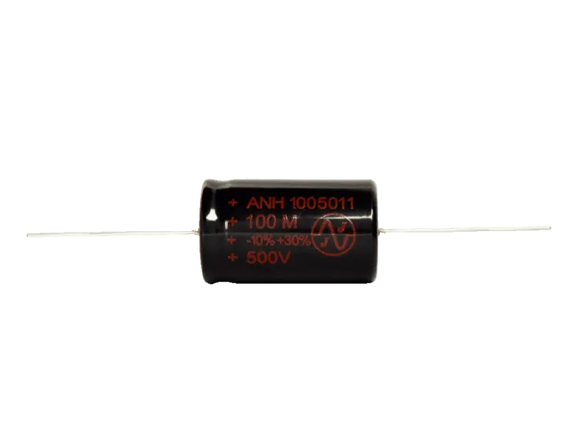 JJ Capacitor 100 µF / 500 V axial