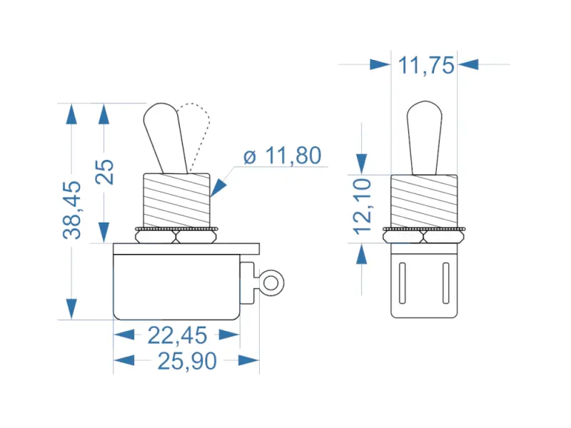 Toggle Switch Carling 110-63, SPST ON-OFF