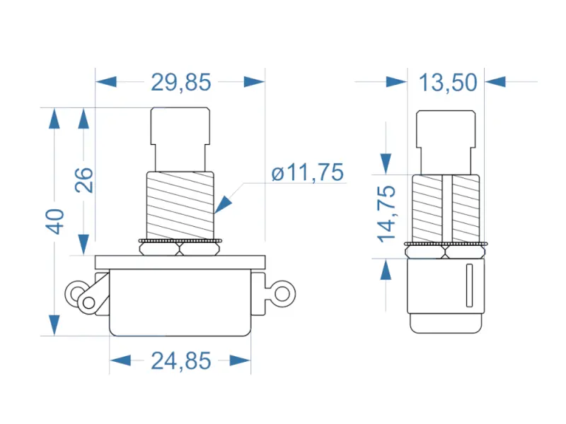 Fußschalter Carling 112-P, 1-pol Wechsler