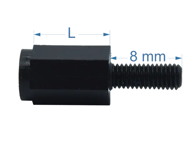 Distanzbolzen Polyamid  M3 / 10 mm, Innen / Aussengewinde - 6er Pack