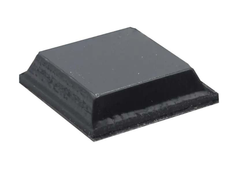 Gummifüsse Rechteckig flach, selbstklebend, schwarz - 24 Stk.