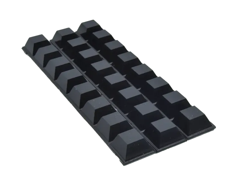Rubber Feet square-style, small, self-adhesive, black - 24 pcs.