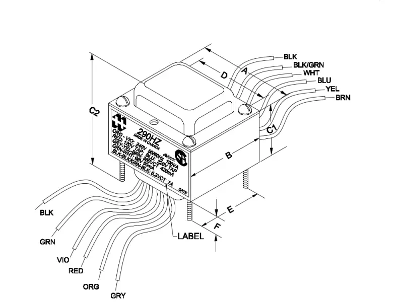 Hammond 290HZ Power für Marshall JCM 800 / JMP 100 Watt - Laydown