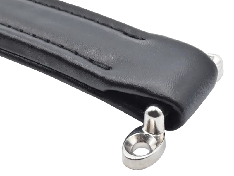 Koffergriff aus Kunstleder, kurz, schwarz