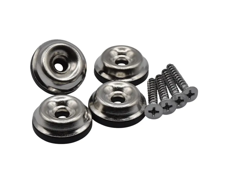 Feet Chrome Glides w/Screws 4 pcs