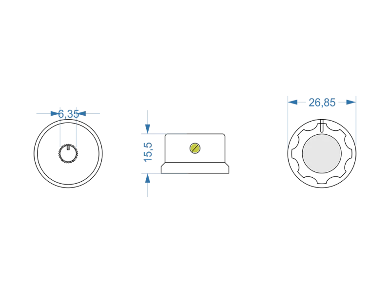 Classic Bakelit Knopf schwarz, 27 mm