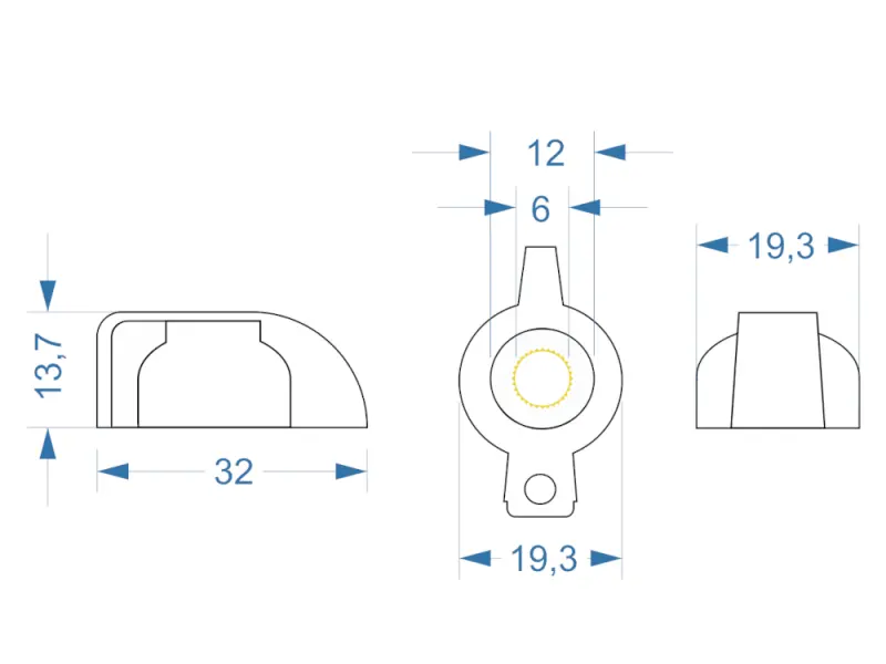 Knopf Chickenhead Klar, Push-On